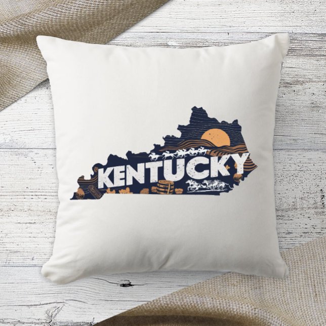 Home State Retro Colour Kentucky  Cushion (Creator Uploaded)