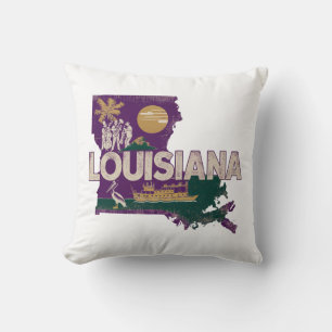 Home State Retro Colour Louisiana Cushion