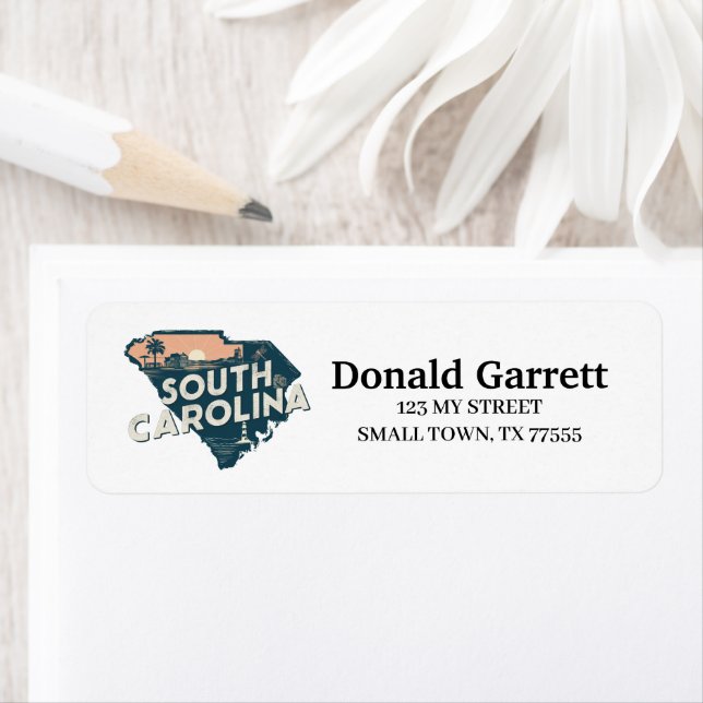 Home State South Carolina Retro Colour Address (Insitu)
