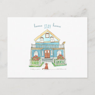 Home Stay Home Social Distancing Note Postcard