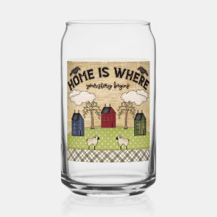 Home story farmhouse sentiment can glass