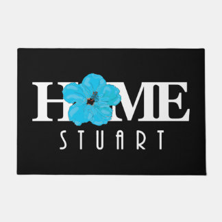 HOME Stuart Florida Blue Hibiscus  Doormat