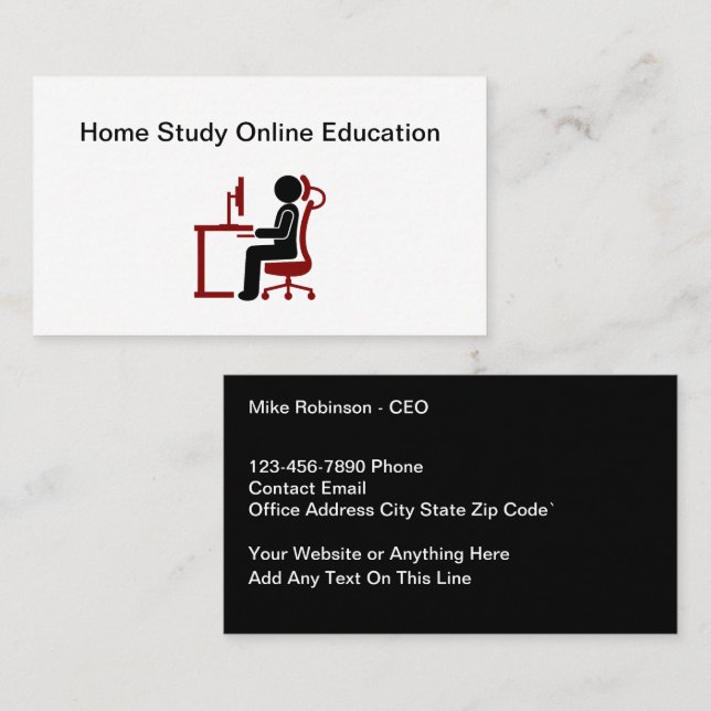 Home Study Online Education Course  Business Card (Front/Back)