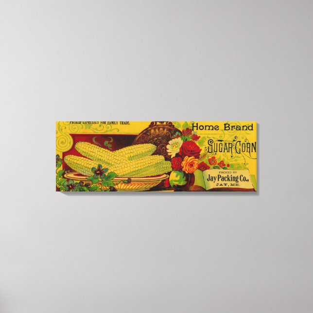 Home Sugar Corn LabelJay, ME Canvas Print (Front)