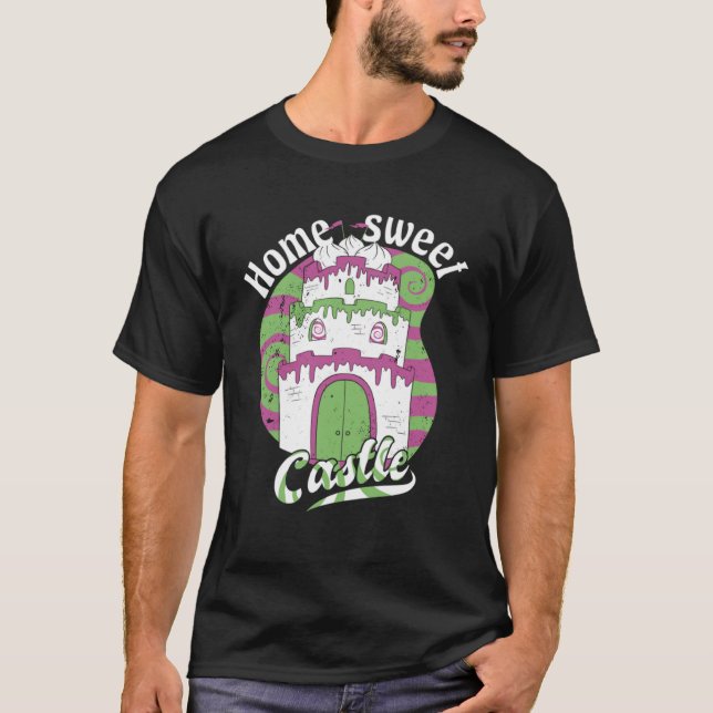 Home sweet castle ancient building coloured Pullov T-Shirt (Front)