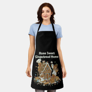 Home Sweet Gingerbread Home Cute Christmas Baking Apron