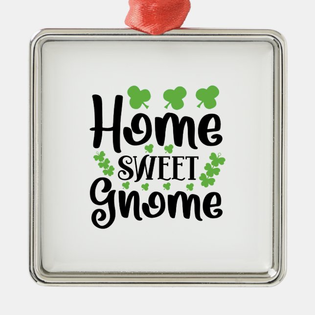 Home Sweet Gnome Metal Tree Decoration (Front)