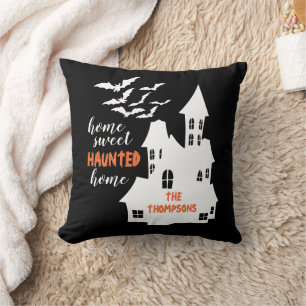 Home Sweet Haunted Home Halloween Name Cushion