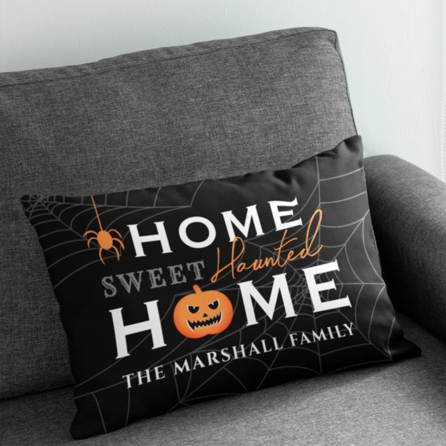 Home Sweet Haunted Home Personalised Halloween Decorative Cushion (Creator Uploaded)