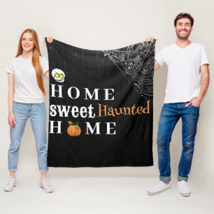 Home Sweet Haunted Home Personalised Halloween Fleece Blanket