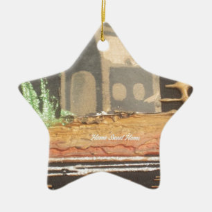 Home Sweet Home Art Print Ceramic Tree Decoration