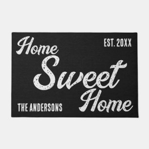 Home Sweet Home Black Personalized Doormat