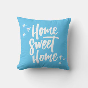 Home Sweet Home Blue With White Lettering Cushion