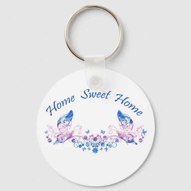 Home Sweet Home Butterfly Design Key Ring (Front)