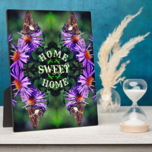 Home Sweet Home Butterfly Flower Abstract Plaque