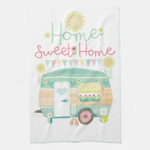 Home sweet home, caravan tea towel
