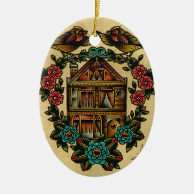 home sweet home ceramic tree decoration (Front)