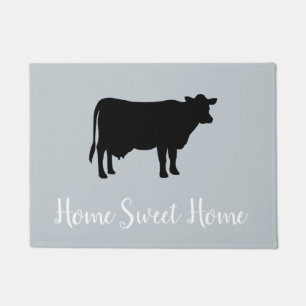 Home Sweet Home Cow Farmhouse Grey Floor Mat