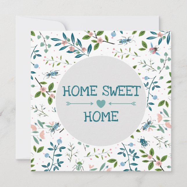 Home Sweet Home Custom Teal Green Garden Realtor Card (Front)