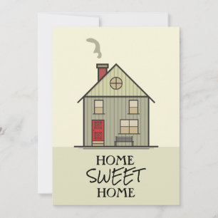 Home Sweet Home Cute House Flat Note Card
