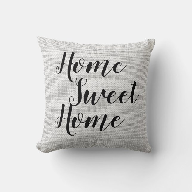 Home Sweet Home Elegant Rustic Country Farmhouse Cushion (Front)