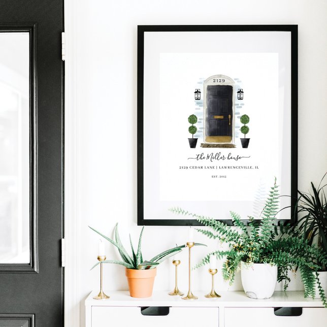 Home Sweet Home Family Black Watercolor Door Poster (Creator Uploaded)