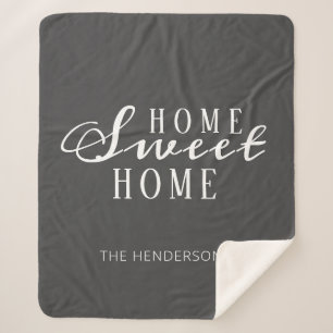 "Home Sweet Home" Family Name Customized Sherpa Blanket