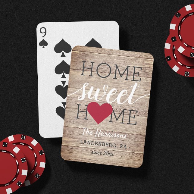 Home Sweet Home Family Name & Hometown Playing Cards (Creator Uploaded)