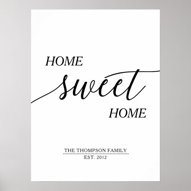 Home Sweet Home Family Name Poster (Front)