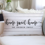 Home Sweet Home Farmhouse Rustic Wood Personalised Lumbar Cushion<br><div class="desc">Beautiful modern decorative accent throw pillow. Perfect for the couch or the bed. Cute home decor for any room. Choose your own shape: square,  rectangle,  lumbar or round.</div>