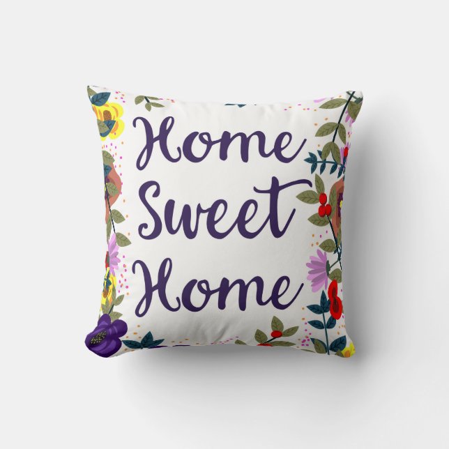 Home Sweet Home Floral Reef Cushion (Front)
