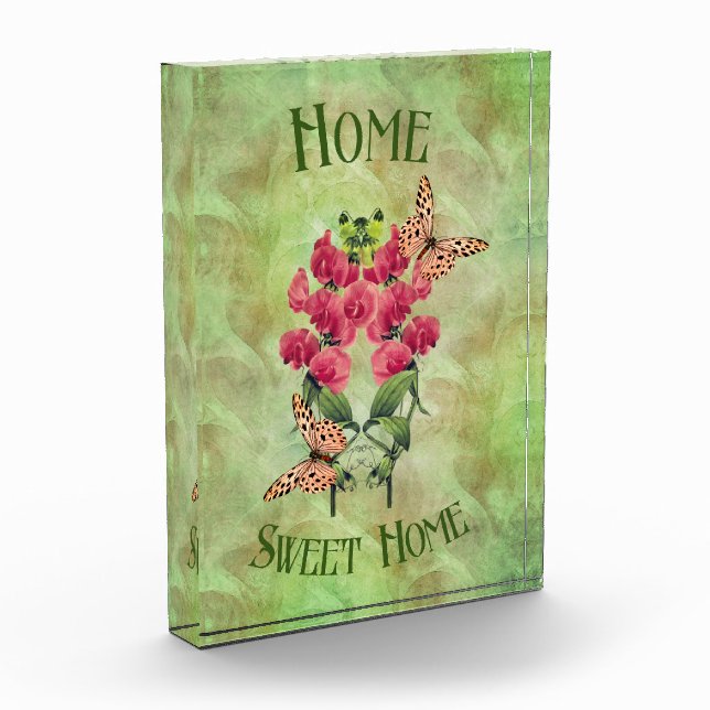 Home Sweet Home Flowers And Butterflies  Photo Block (Left)