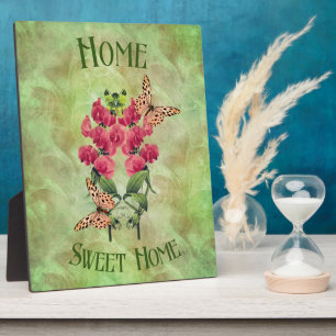 Home Sweet Home Flowers And Butterflies Plaque