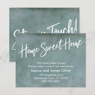 Home Sweet Home Grunge Blue Announcement