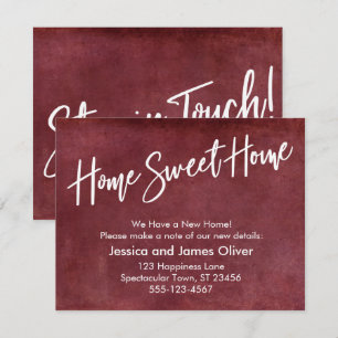 Home Sweet Home Grunge Dark Red Announcement