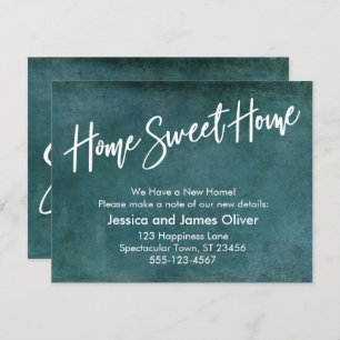 Home Sweet Home Grunge Teal Announcement