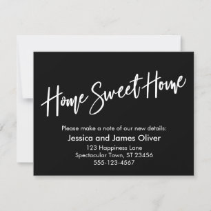 Home Sweet Home Handwriting Black Announcement