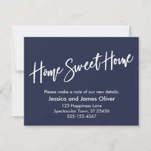 Home Sweet Home Handwriting Navy Announcement