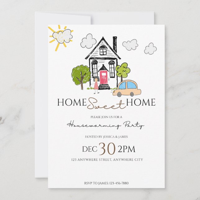 Home Sweet Home House Warming Party Invitation (Front)