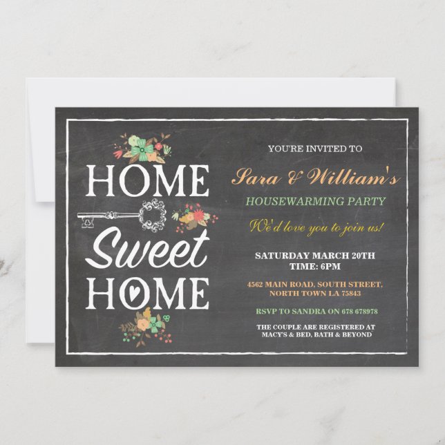 Home Sweet Home Housewarming New Home Invitation (Front)