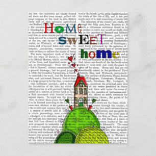 Home Sweet Home Illustration Postcard