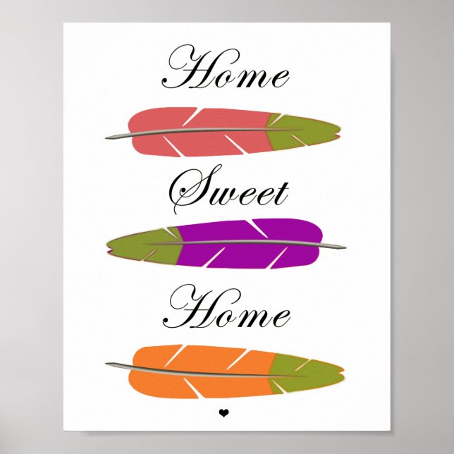 Home sweet home inspirational typography poster (Front)