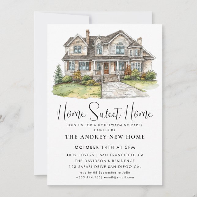 Home Sweet Home Invitation (Front)