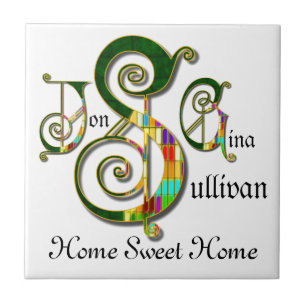 "Home Sweet Home" JSG Custom Monogram Tile