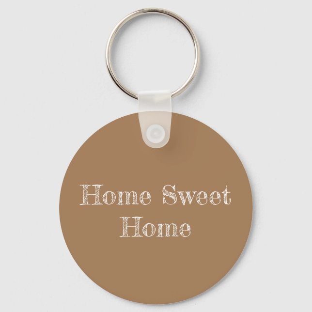"Home Sweet Home" Metal Circle Keychain (Front)