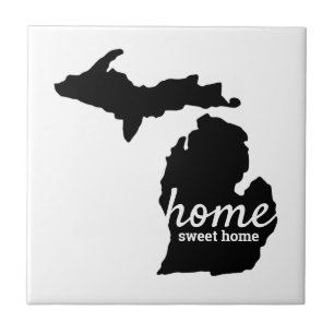 Home Sweet Home Michigan Silhouette Tile