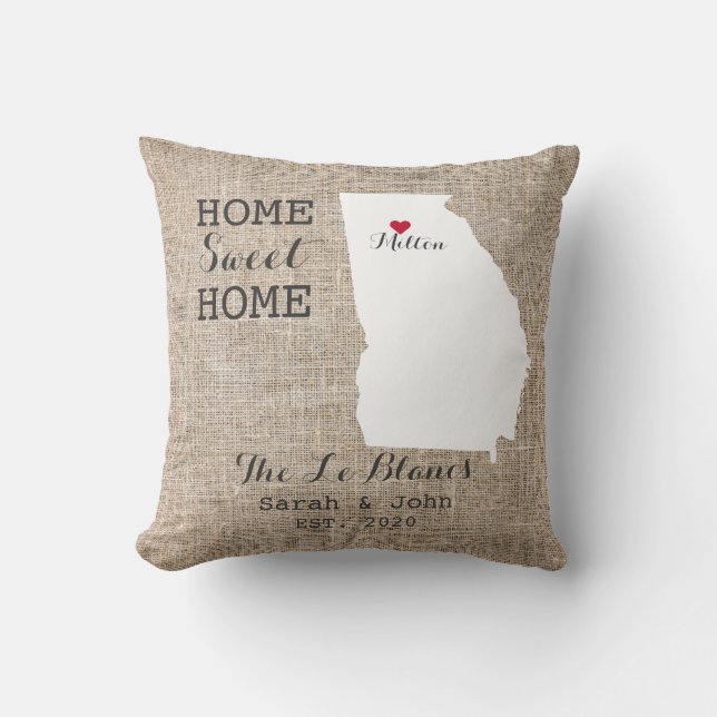 Home Sweet Home | Milton Georgia Rustic Cushion (Front)