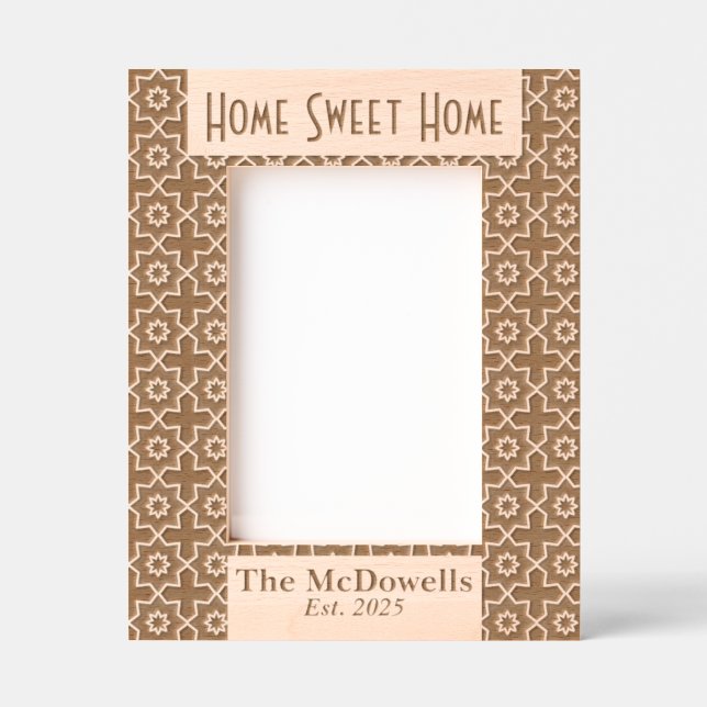 Home Sweet Home Modern Laser Etched Picture Frame (Front)