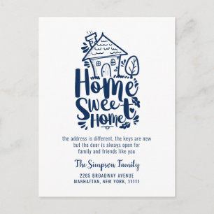 Home Sweet Home Moving Announcement Postcard