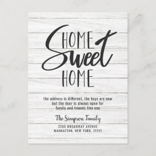 Home Sweet Home Moving Announcement Postcard